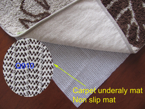 Base de alfombra antideslizante con orificio fino blanco, PVC absorbente de agua para el hogar y resistente al desgaste