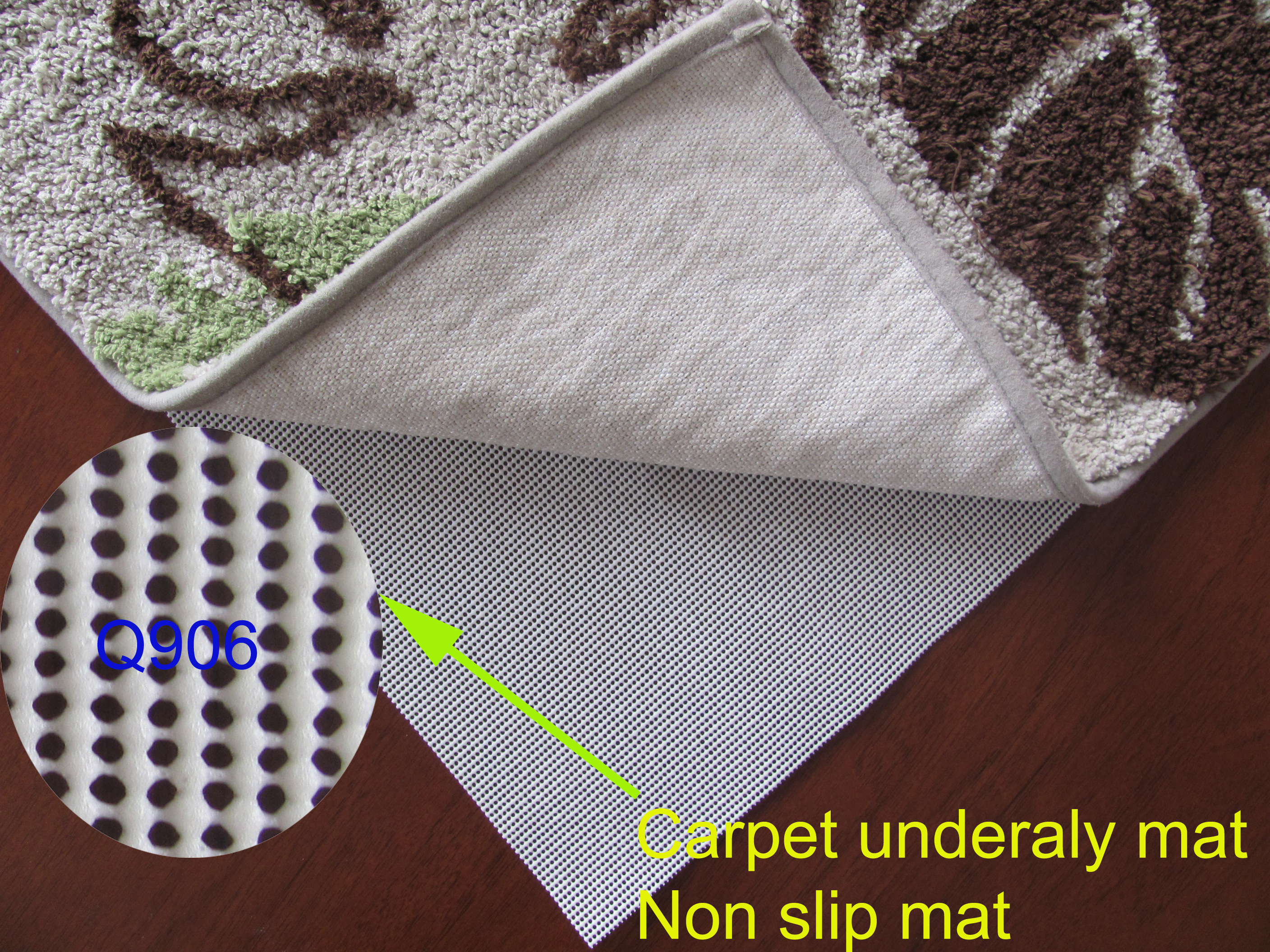  Base de alfombra antideslizante redonda con orificio pequeño, duradera y resistente al desgaste